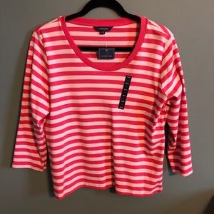 NEW!  Lands’ End 3/4 Sleeve Length Striped Top